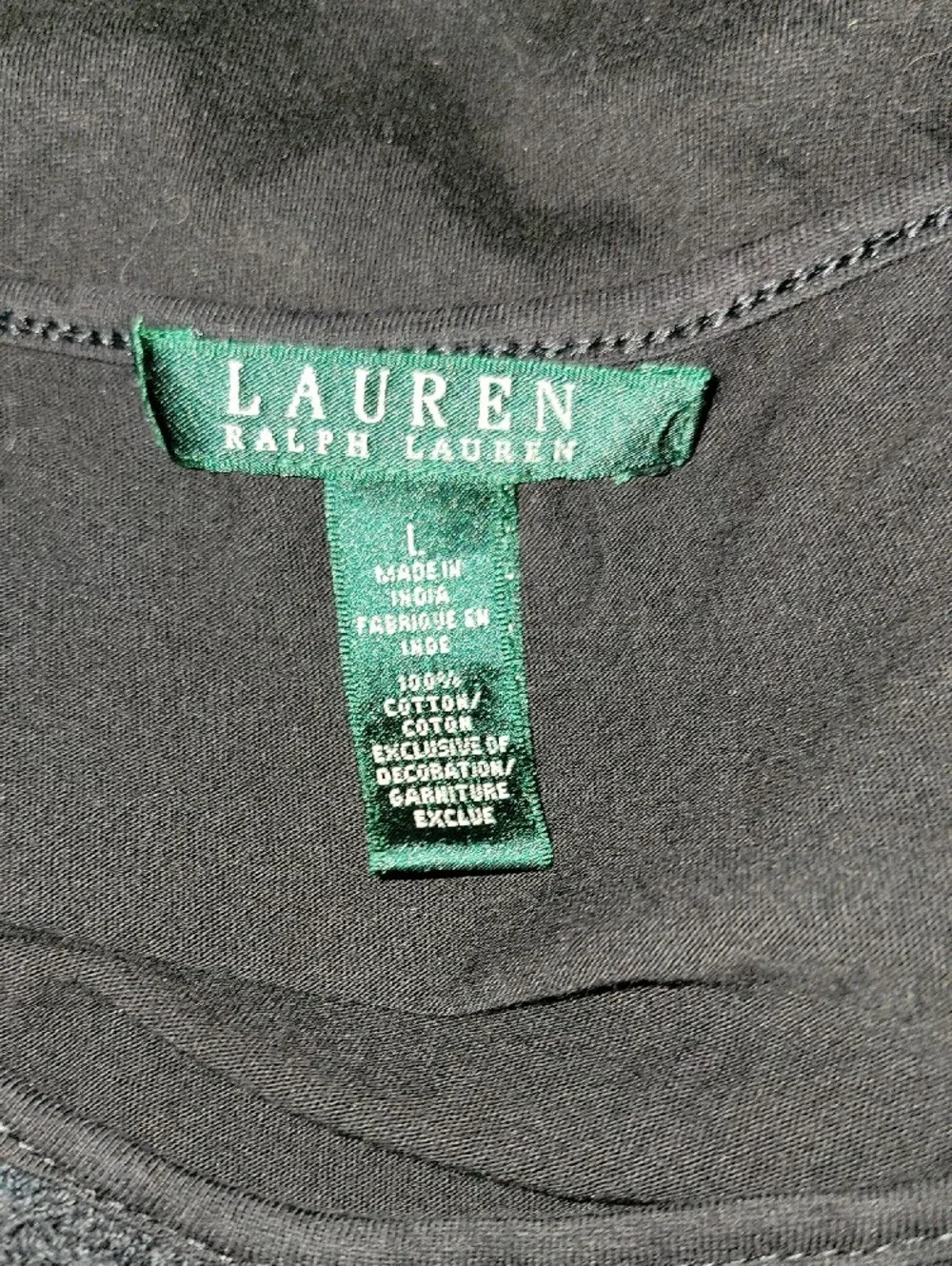 Ralph Lauren Black Embroidered Scoop Neck Top - Picture 4 of 4